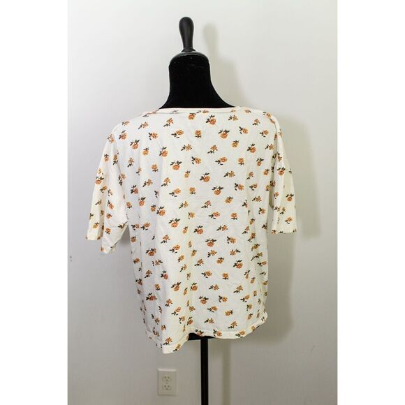 Sabo Women's ditsy Floral Print White Cotton T-Shirt S - Picture 2 of 7